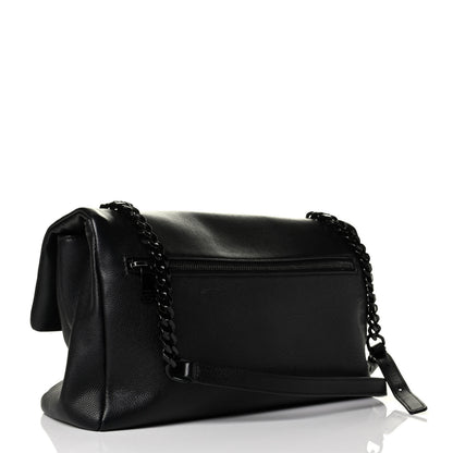 Saint Laurent Grain De Poudre Medium West Hollywood Monogram Fold-Over Black 2 of 7