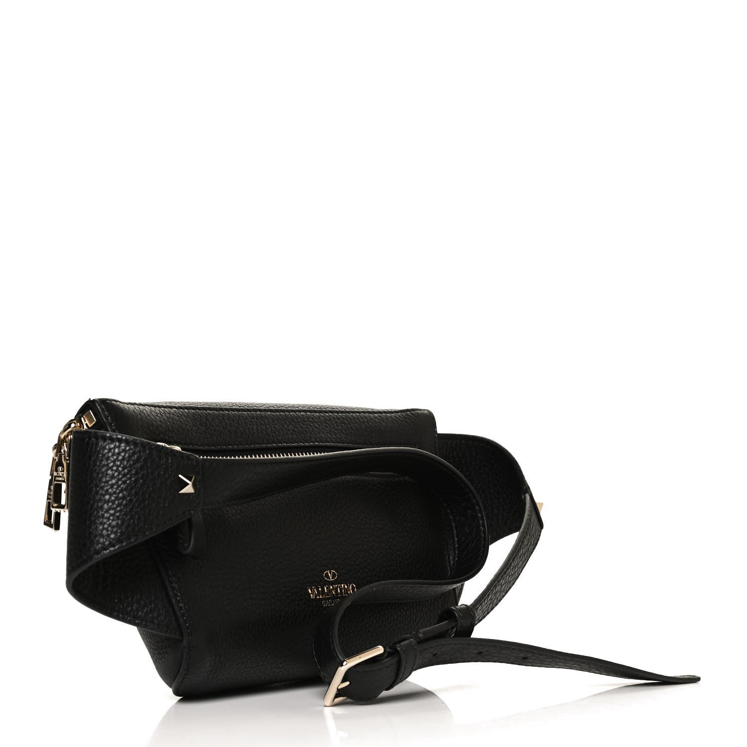 Valentino Garavani Grainy Calfskin Rockstud Belt Bag Black 3 of 9