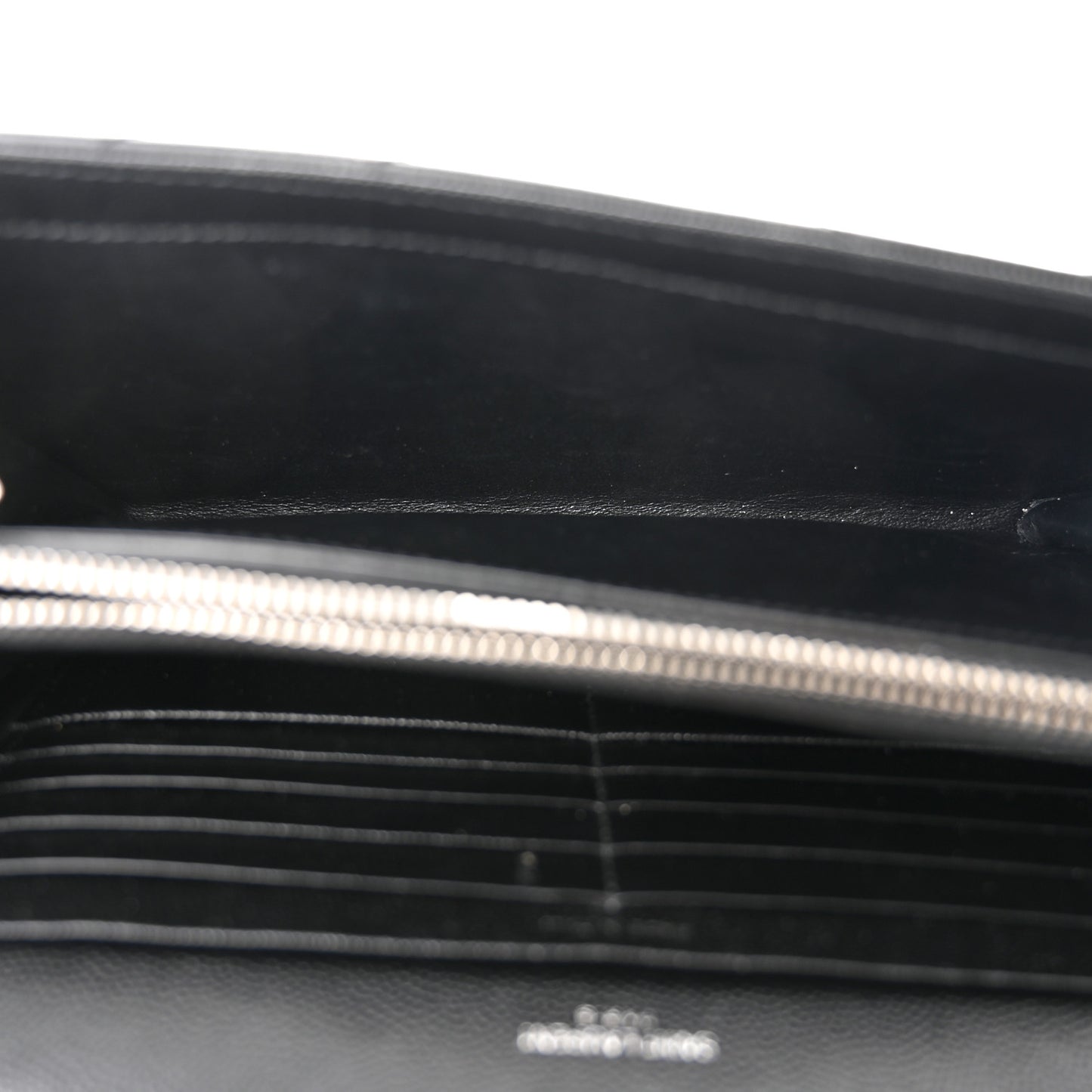 Grain De Poudre Matelasse Chevron Monogram Chain Wallet Black