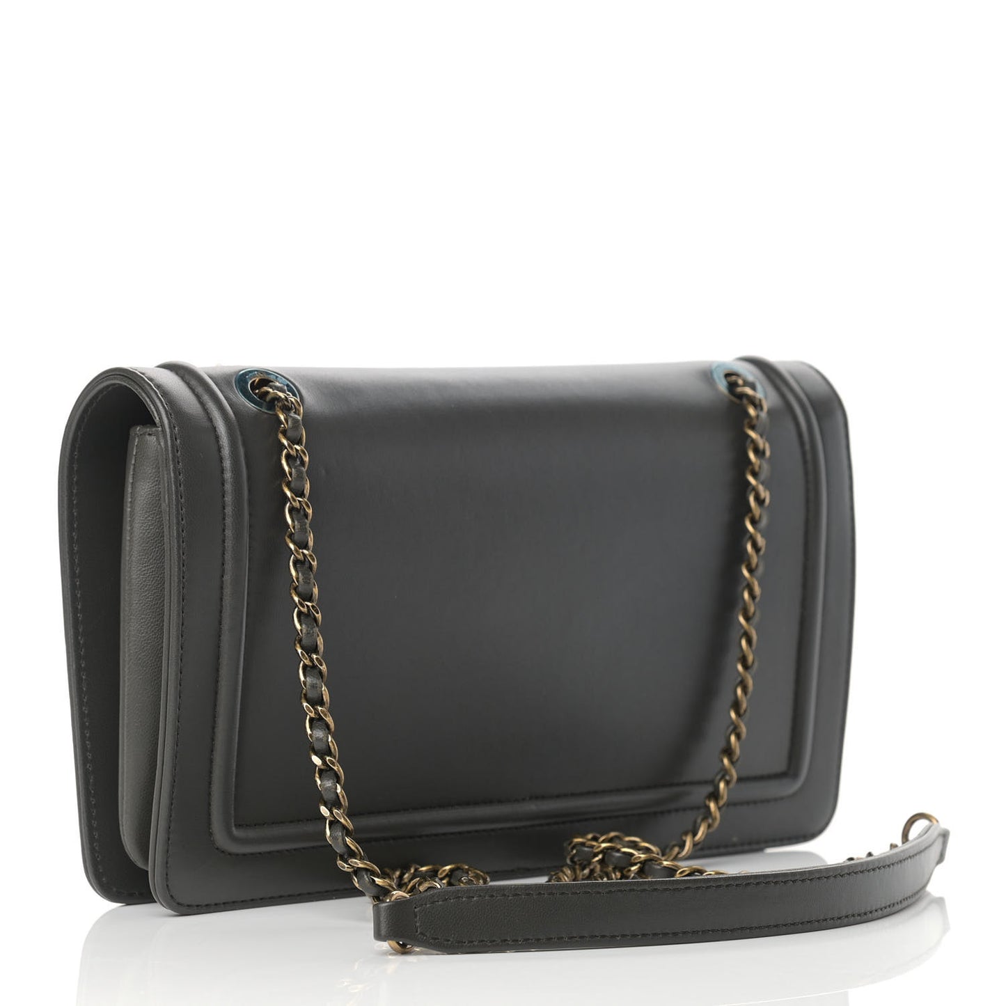 Lambskin CC Antico Flap Dark Khaki
