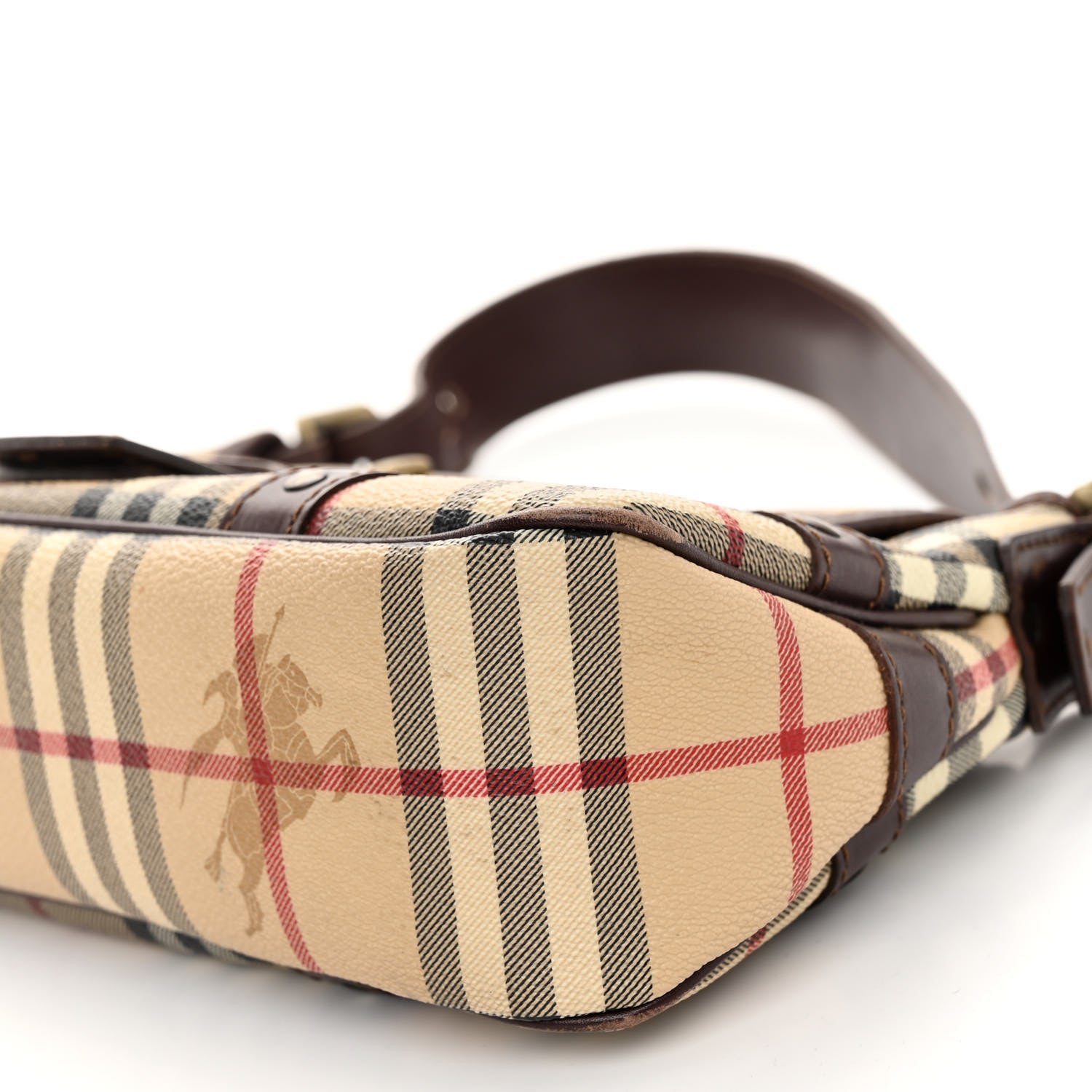 Burberry Haymarket Check Buckle Shoulder Bag Chocolate 9 of 10