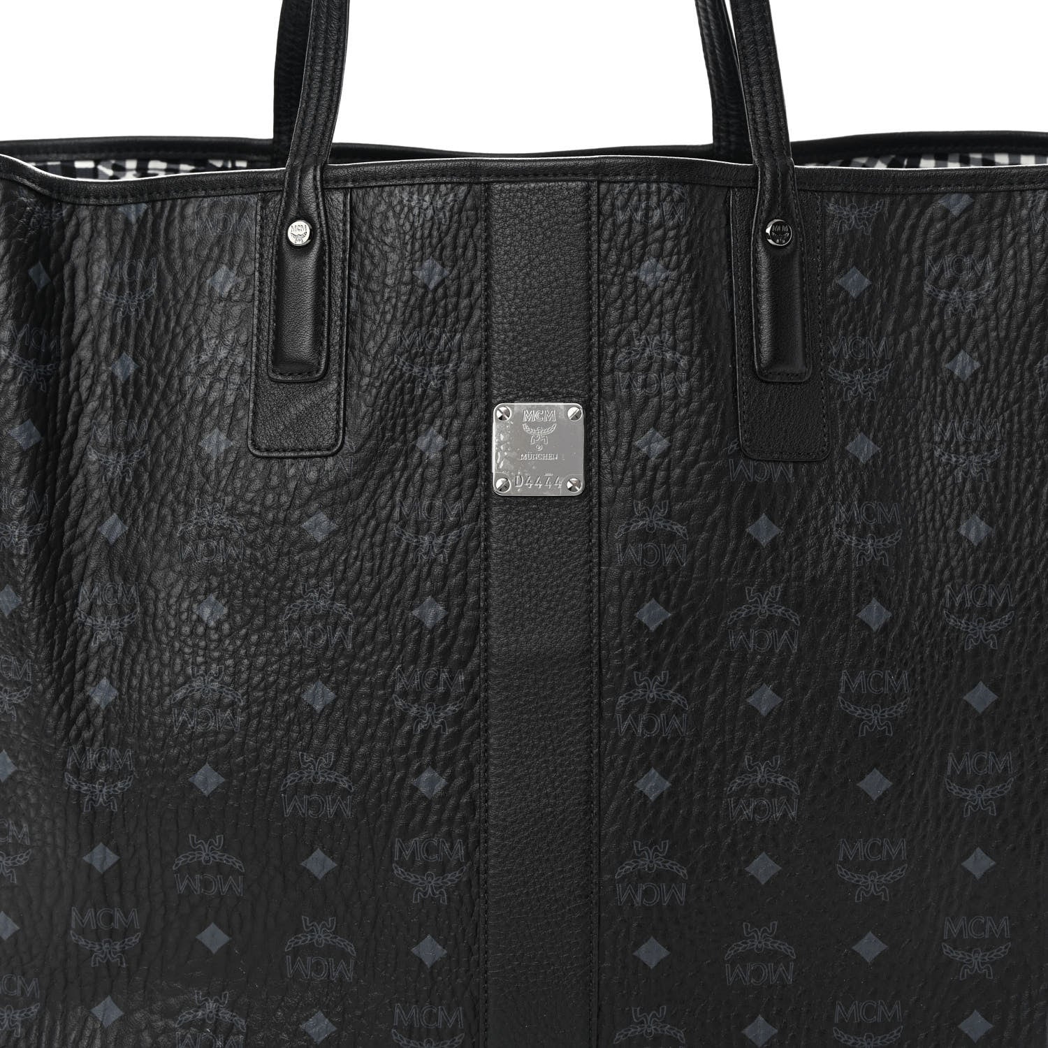 MCM Visetos Large Liz Reversible Shopper Tote Black 11 of 13