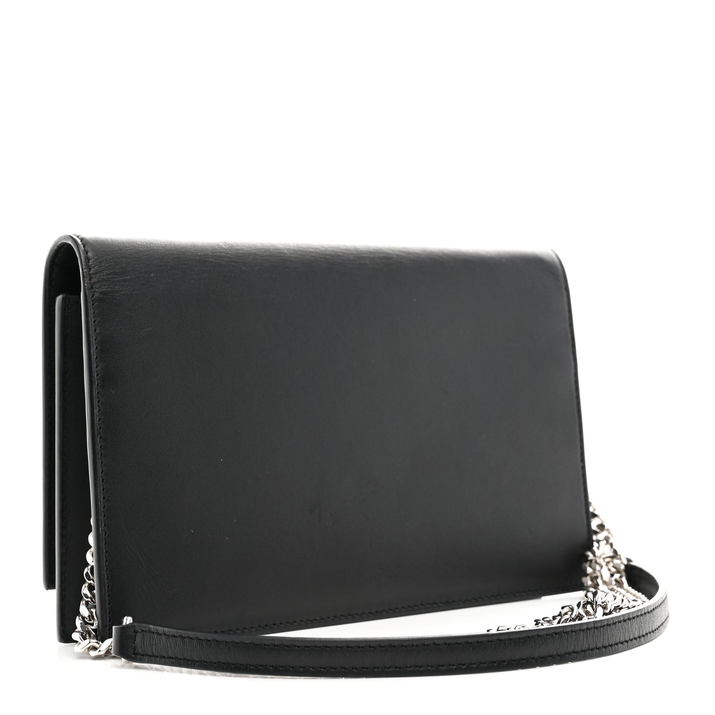 Smooth Calfskin Classic Monogram Kate Tassel Chain Wallet Black