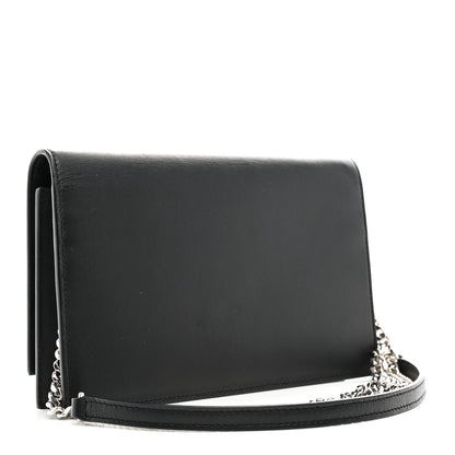 Saint Laurent Smooth Calfskin Classic Monogram Kate Tassel Chain Wallet Black 3 of 9