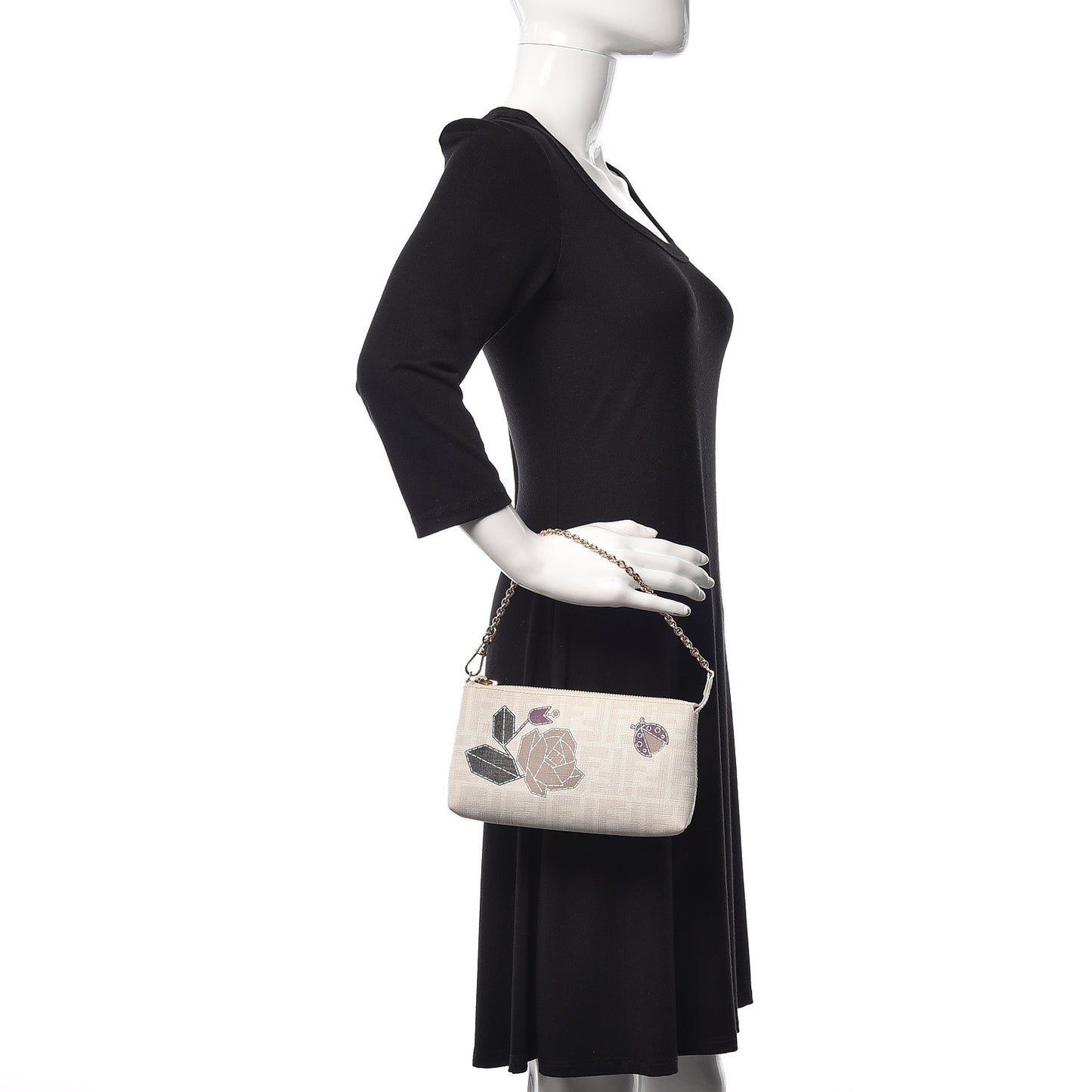 Zucca Spalmati Rose Ladybug Pochette White