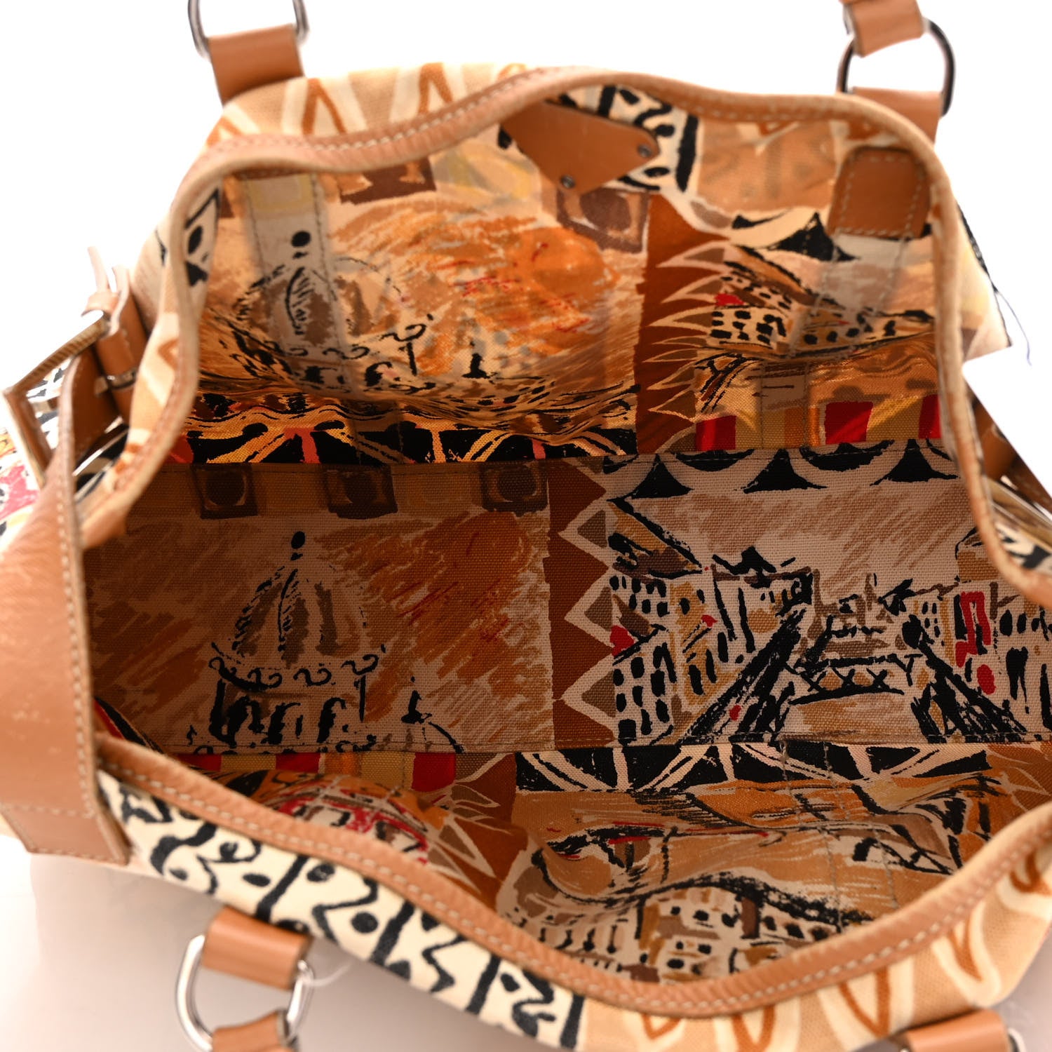 Prada Canvas Canapa Stampata Tote Kaki Venezia 6 of 14