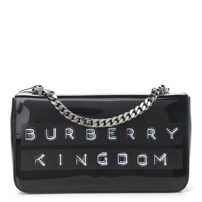 Burberry Patent Kingdom Flap Crossbody Black 1 of 13