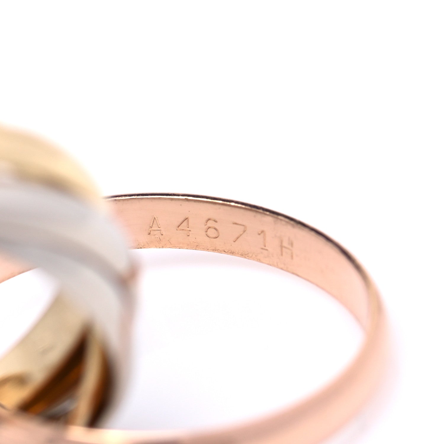 Cartier 18K Pink Yellow White Gold Five Band Les Must De Cartier Trinity Ring 52 6 9 of 10