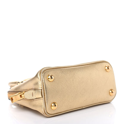 Prada Saffiano Lux Mini Promenade Tote Cromo 3 of 10