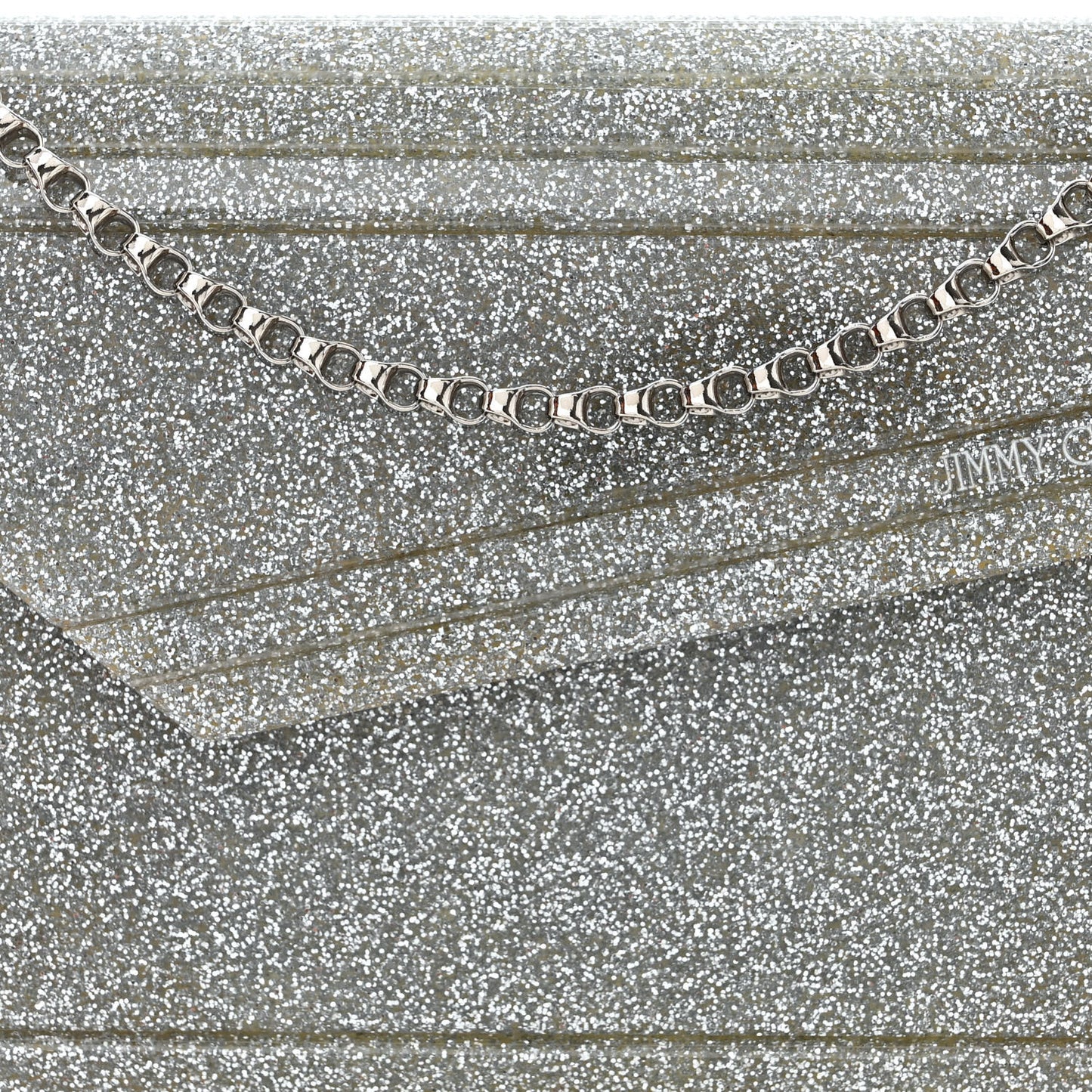 Acrylic Glitter Candy Clutch Silver