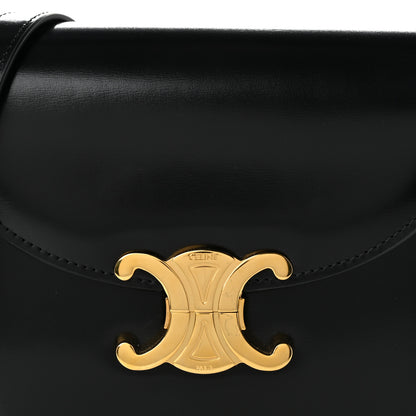Celine Shiny Calfskin Besace Clea Triomphe Black 6 of 8