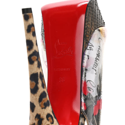 Christian Louboutin PVC Suede Winter Trash 150 Pumps 36 Leopard 6 of 12