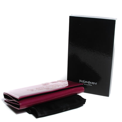 Saint Laurent Patent Calfskin Y Mail Long Wallet Burgundy 8 of 8