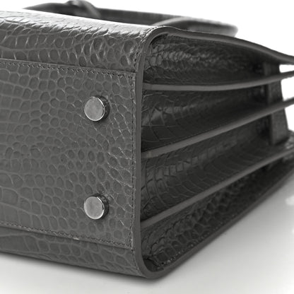 Saint Laurent Calfskin Crocodile Embossed Baby Sac De Jour Fog 9 of 11