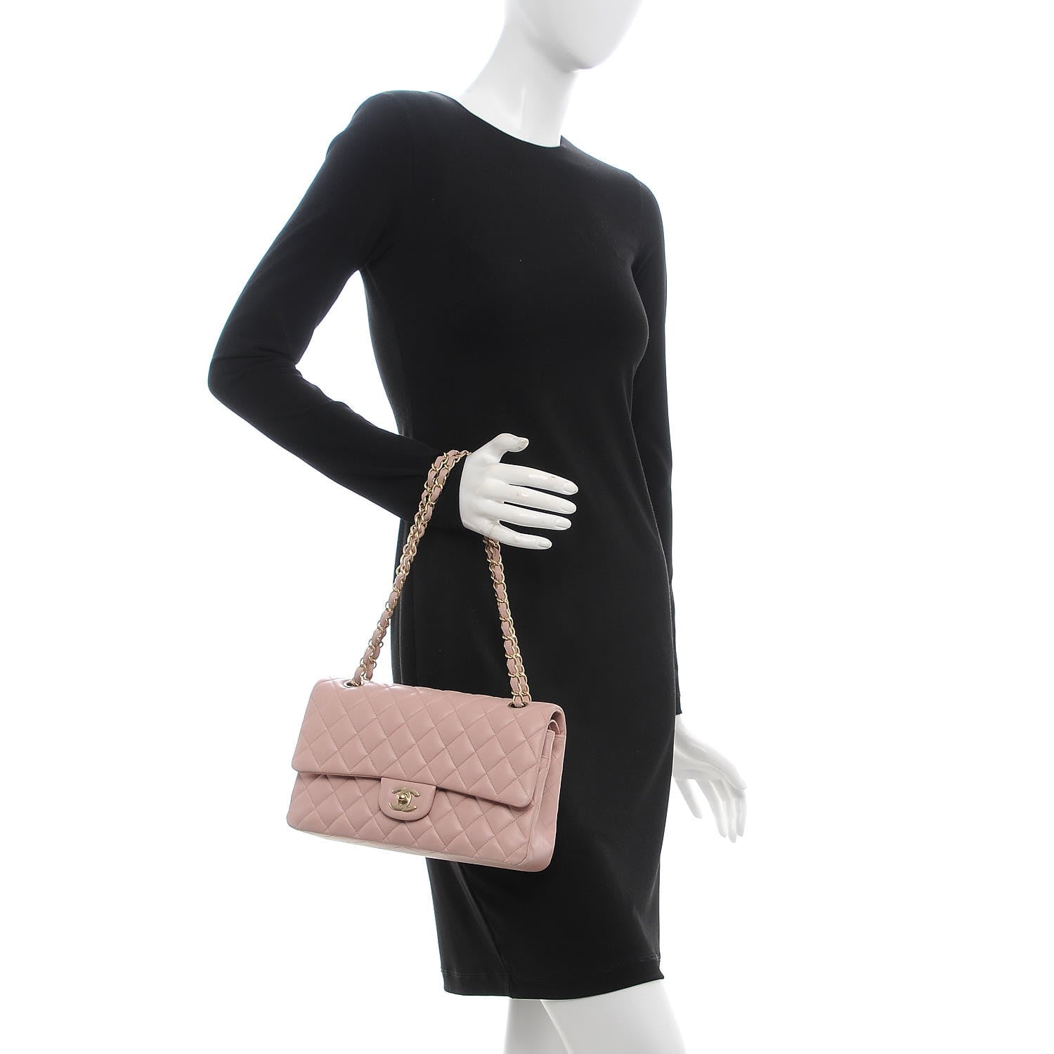 Chanel Lambskin Quilted Medium Double Flap Pink 2 of 17