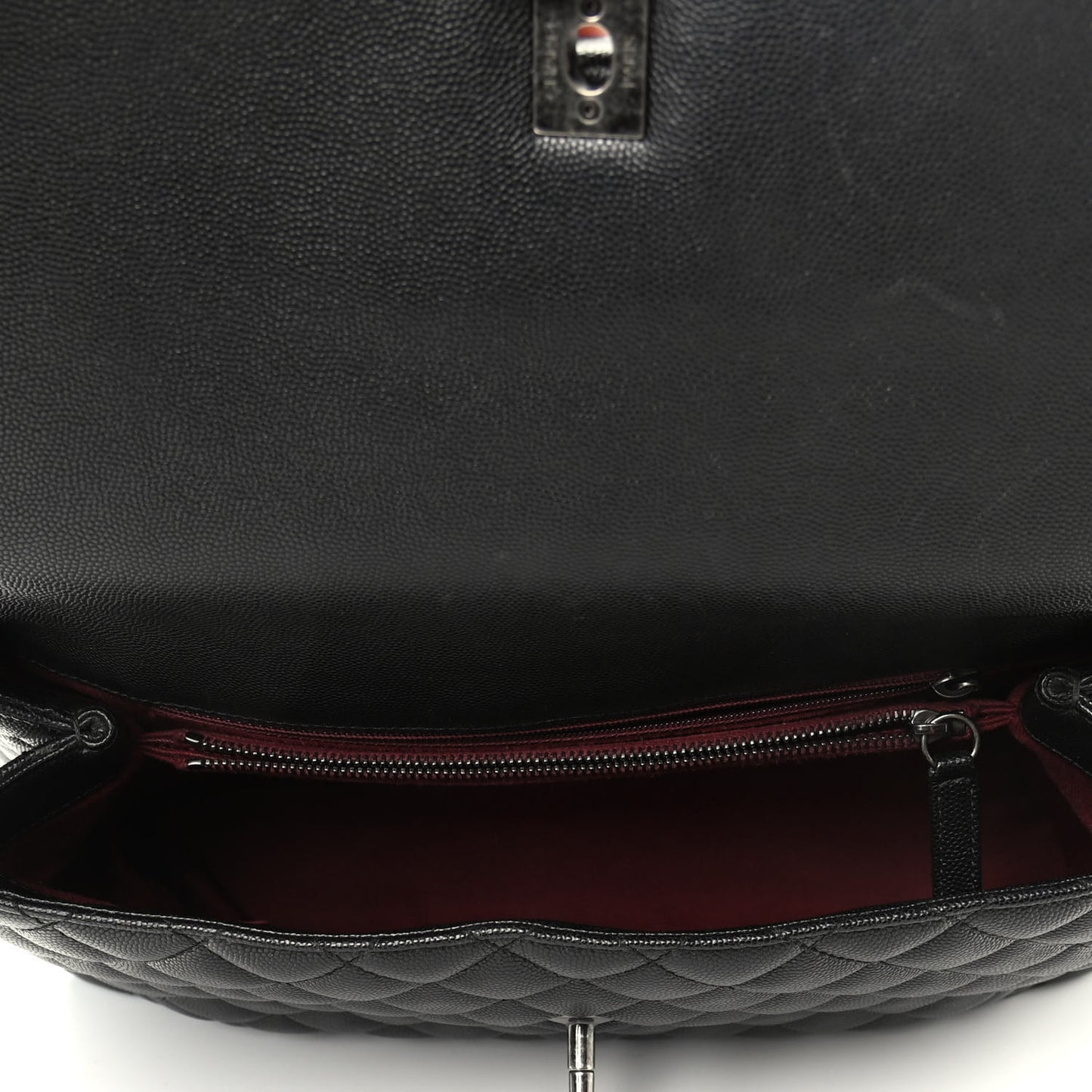 Caviar Quilted Medium Coco Handle Flap Black