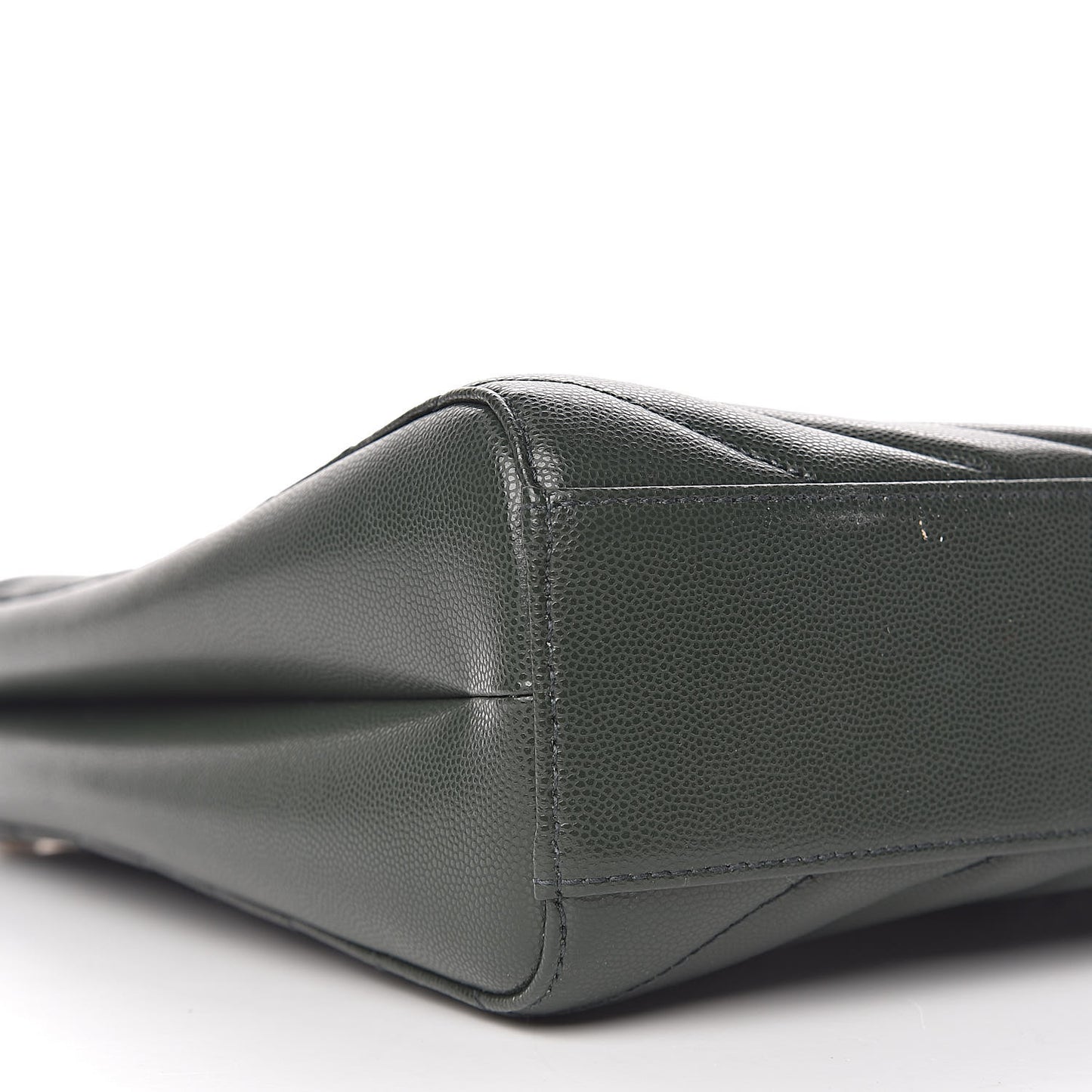 Grain de Poudre Matelasse Chevron Medium Tribeca Shopping Bag Vert Fonce