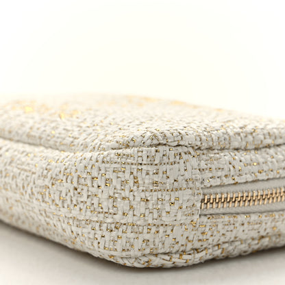 Chanel Woven Straw Raffia Deauville Small Curvy Pouch Cosmetic Case Ivory 9 of 9