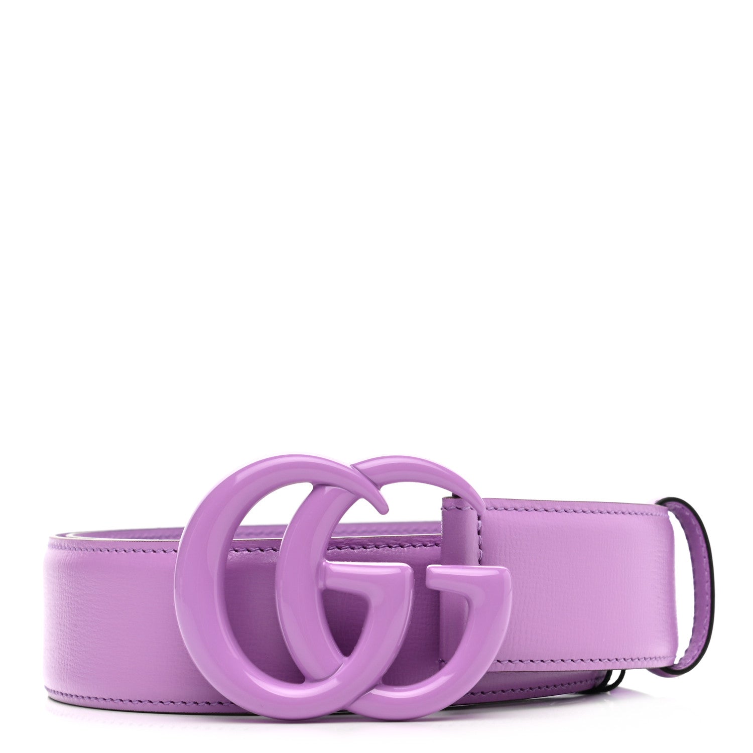 Gucci Azalea Calfskin Enamel Monochrome Double G 40mm Belt 80 32 Wisteria Chic 1 of 6