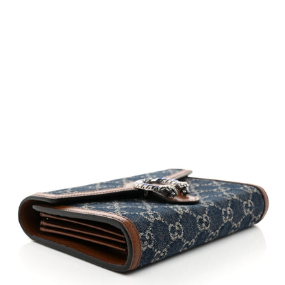 Gucci New Denim GG Monogram Dollar Calfskin Enamel Mini Dionysus Chain Wallet Blue Tea Cuir Epilog Electric Blue 4 of 12