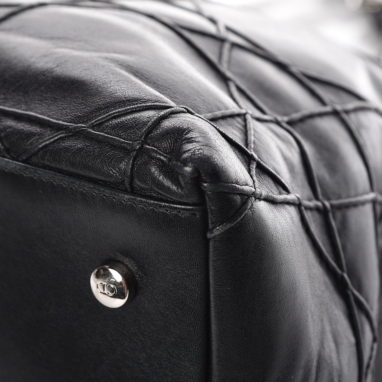 Lambskin Cannage Medium Granville Tote Black