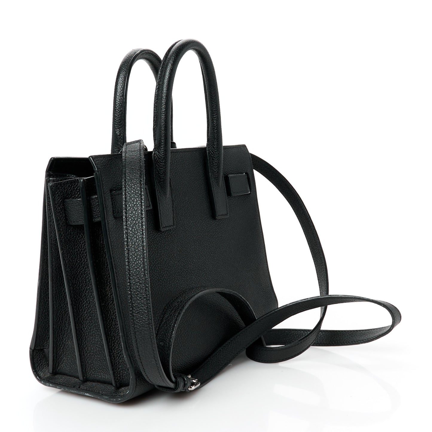 Grained Calfskin Nano Sac De Jour Black