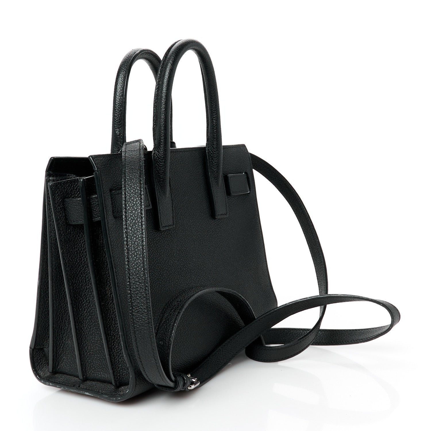 Saint Laurent Grained Calfskin Nano Sac De Jour Black 3 of 13
