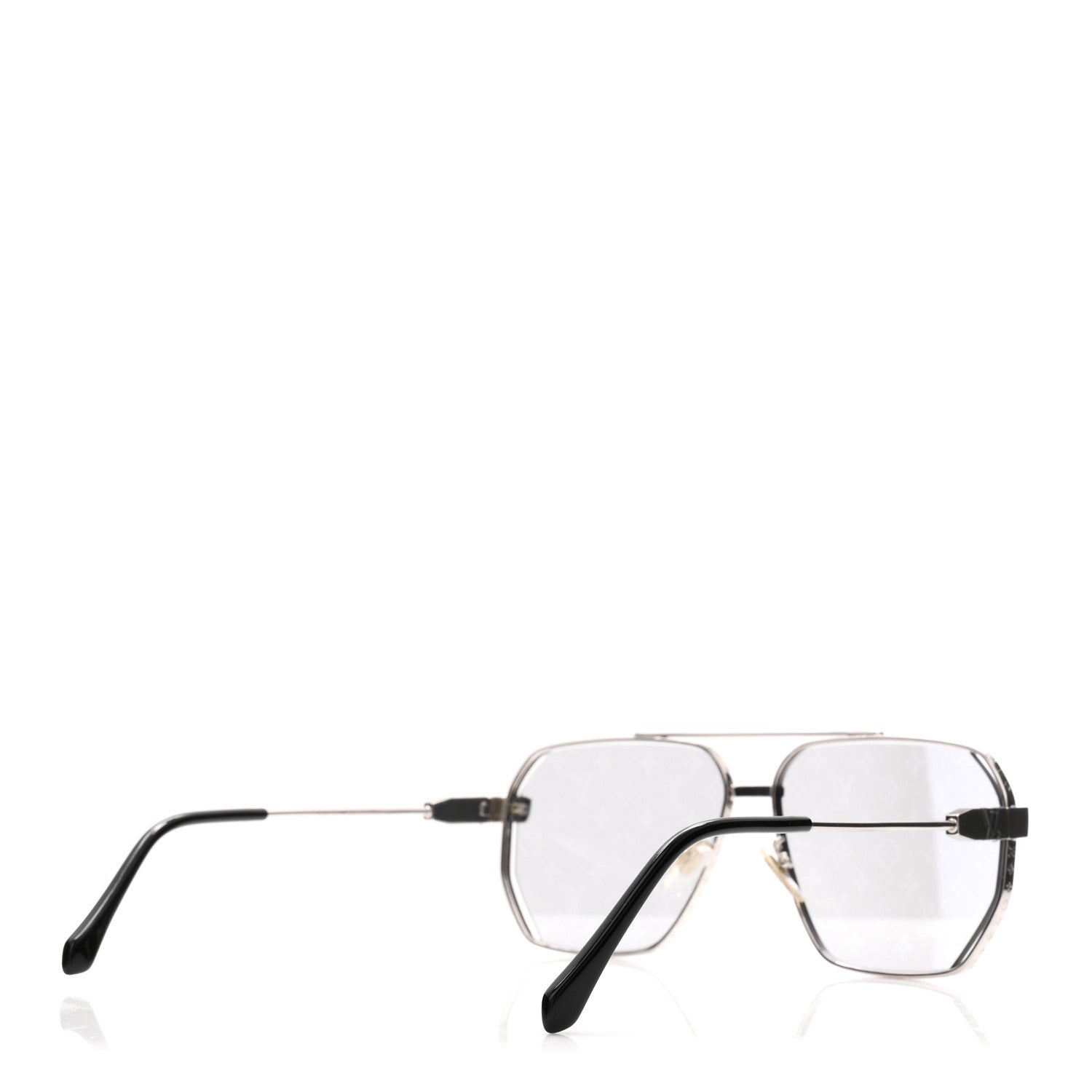 Louis Vuitton Metal LV Monogram Sunglasses Z1834U Silver 5 of 9