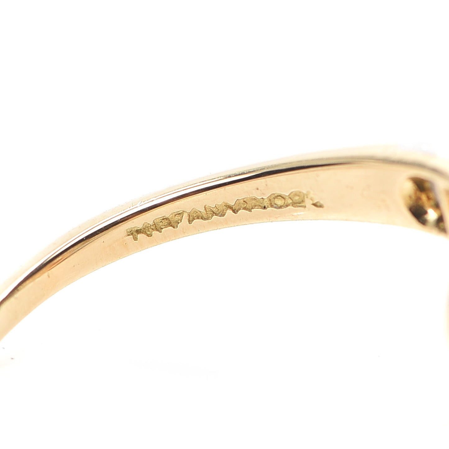 18K Yellow Gold Platinum Diamond Pearl Bypass Ring 50 5.25