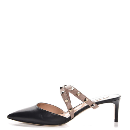 Valentino Garavani Nappa Rockstud Criss Cross 55mm Mules 40 Black Poudre 1 of 8