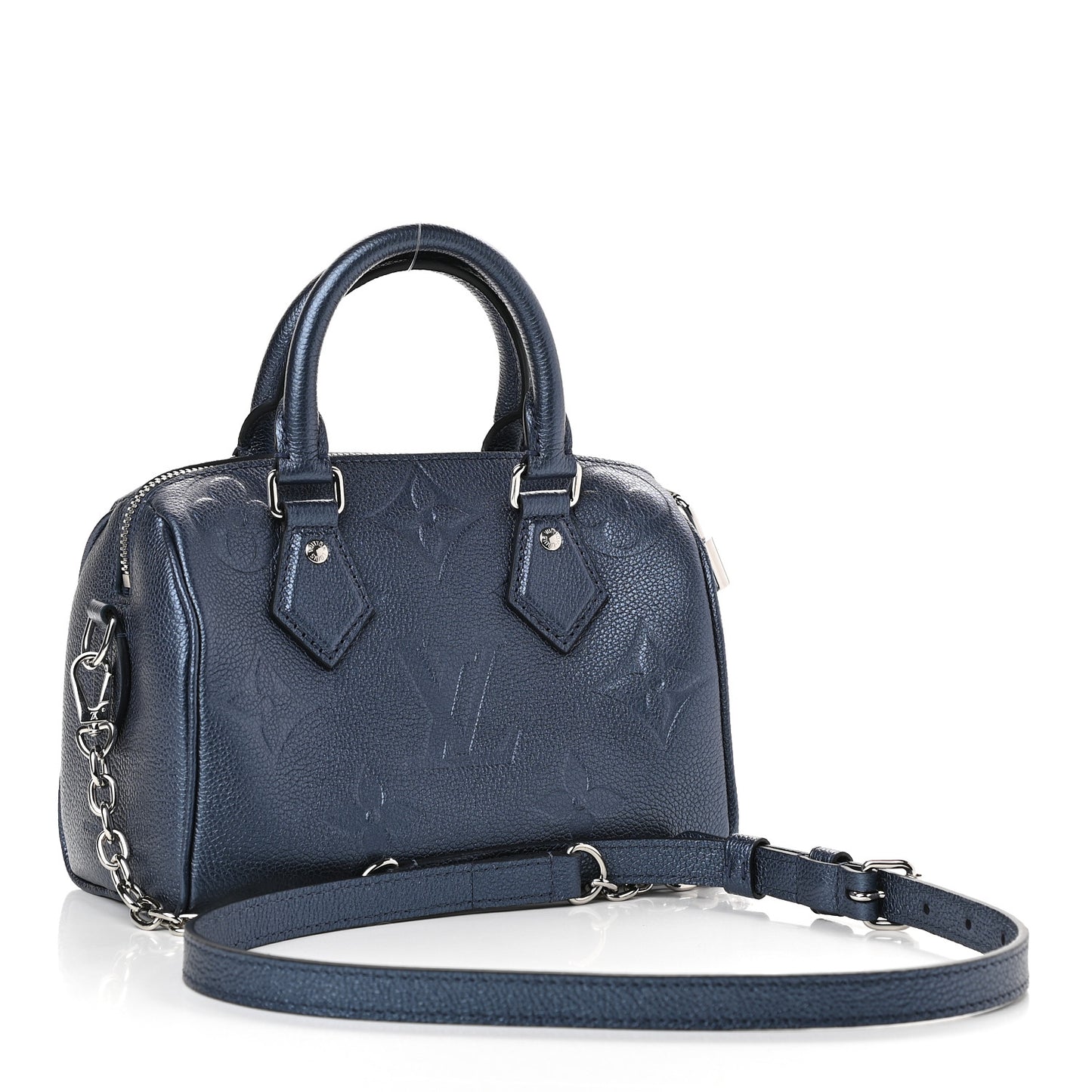 Metallic Empreinte Monogram Giant Speedy Bandouliere 20 Navy Nacre