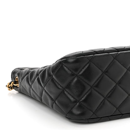 Chanel Lambskin Quilted Small Pearl Crush Hobo Black 6 of 13
