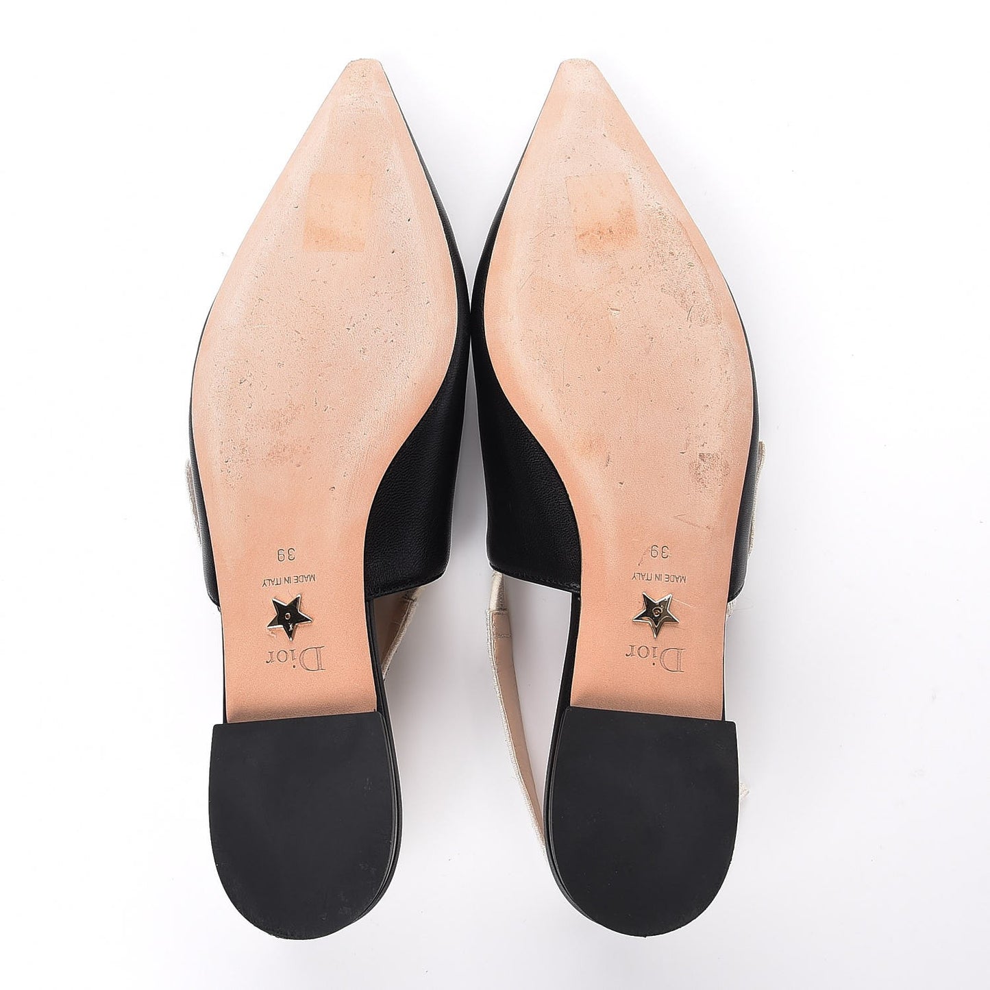 Lambskin Ribbon J'Adior Slingback Ballet Flats 39 Black
