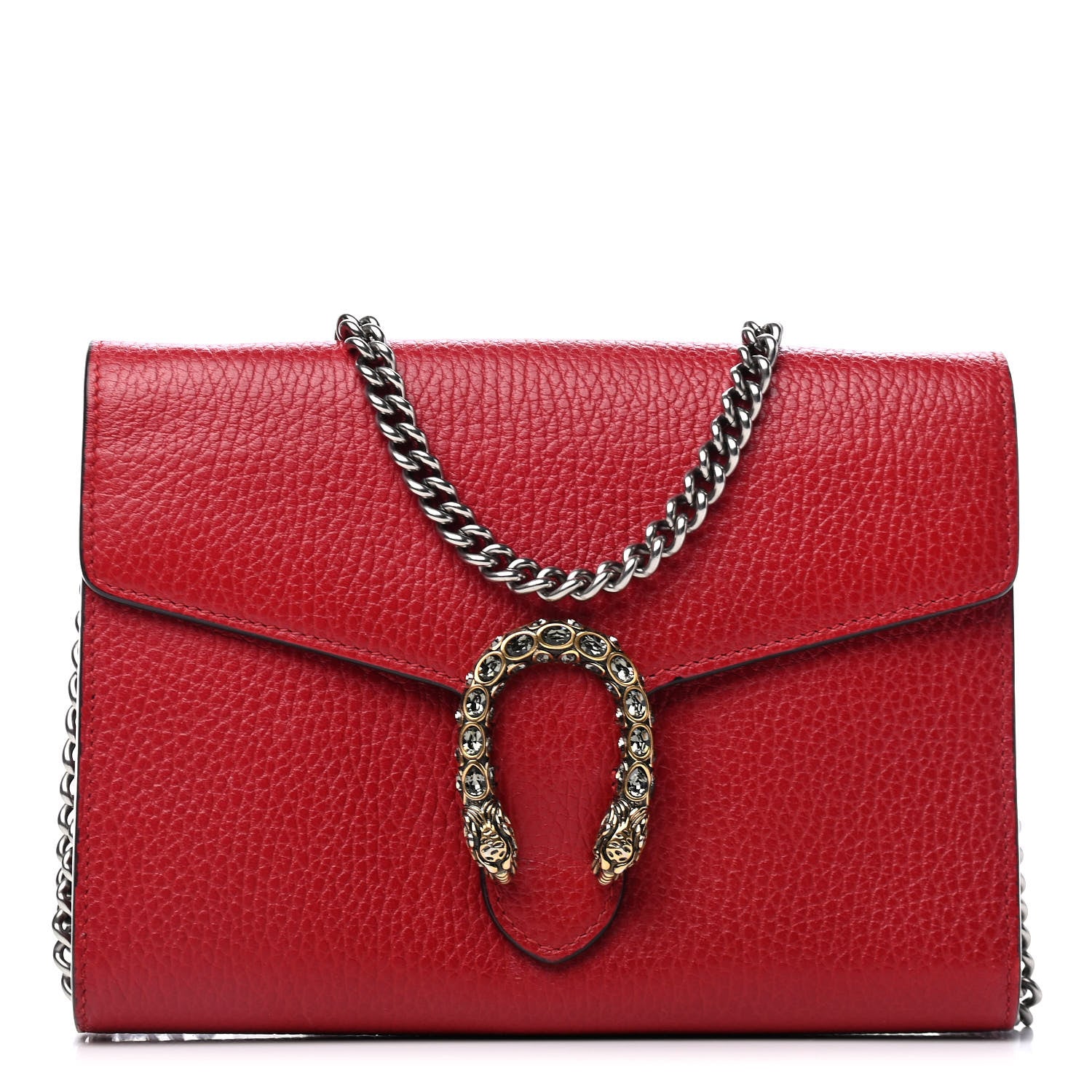 Gucci Calfskin Mini Dionysus Chain Wallet Hibiscus Red 1 of 6