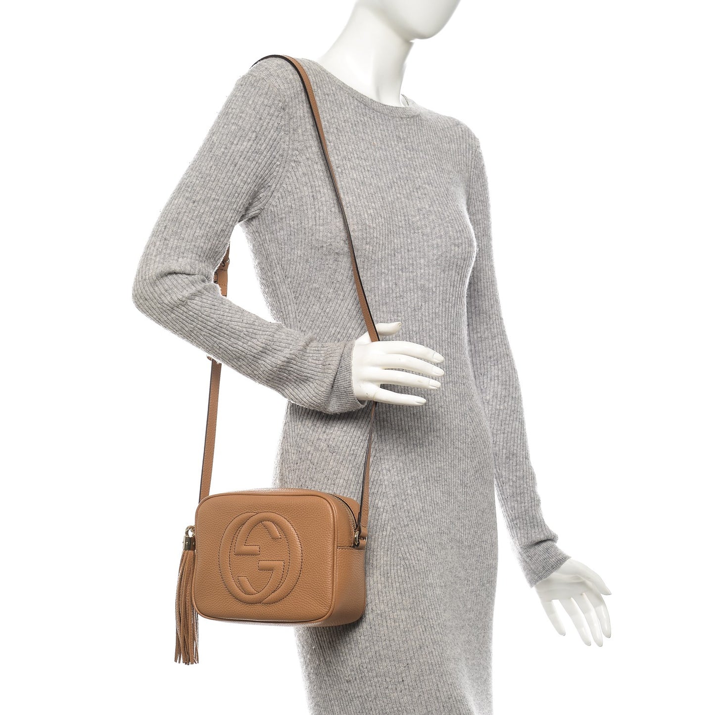 Pebbled Calfskin Small Soho Disco Bag Camelia