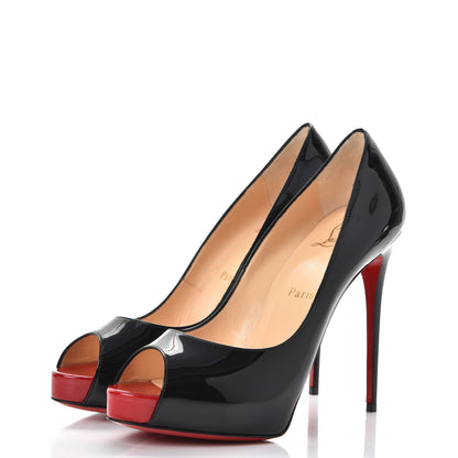 Christian Louboutin Patent New Very Prive 120 Pumps 38.5 Black Red 3 of 8