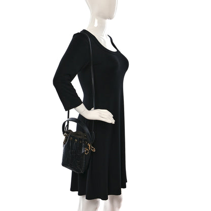 Fendi Vitello Liberty F is Fendi FF 1974 Embossed Mini Mon Tresor Bucket Bag Black 3 of 8