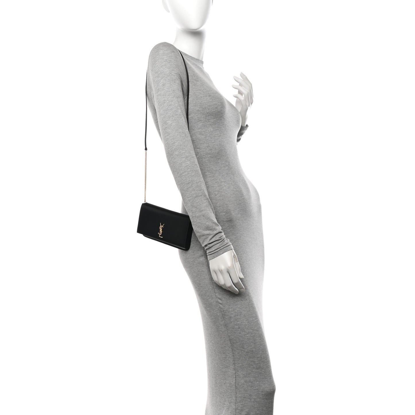 Smooth Calfskin Monogram Phone Holder Crossbody Black