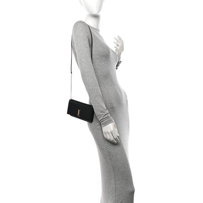 Saint Laurent Smooth Calfskin Monogram Phone Holder Crossbody Black 2 of 12