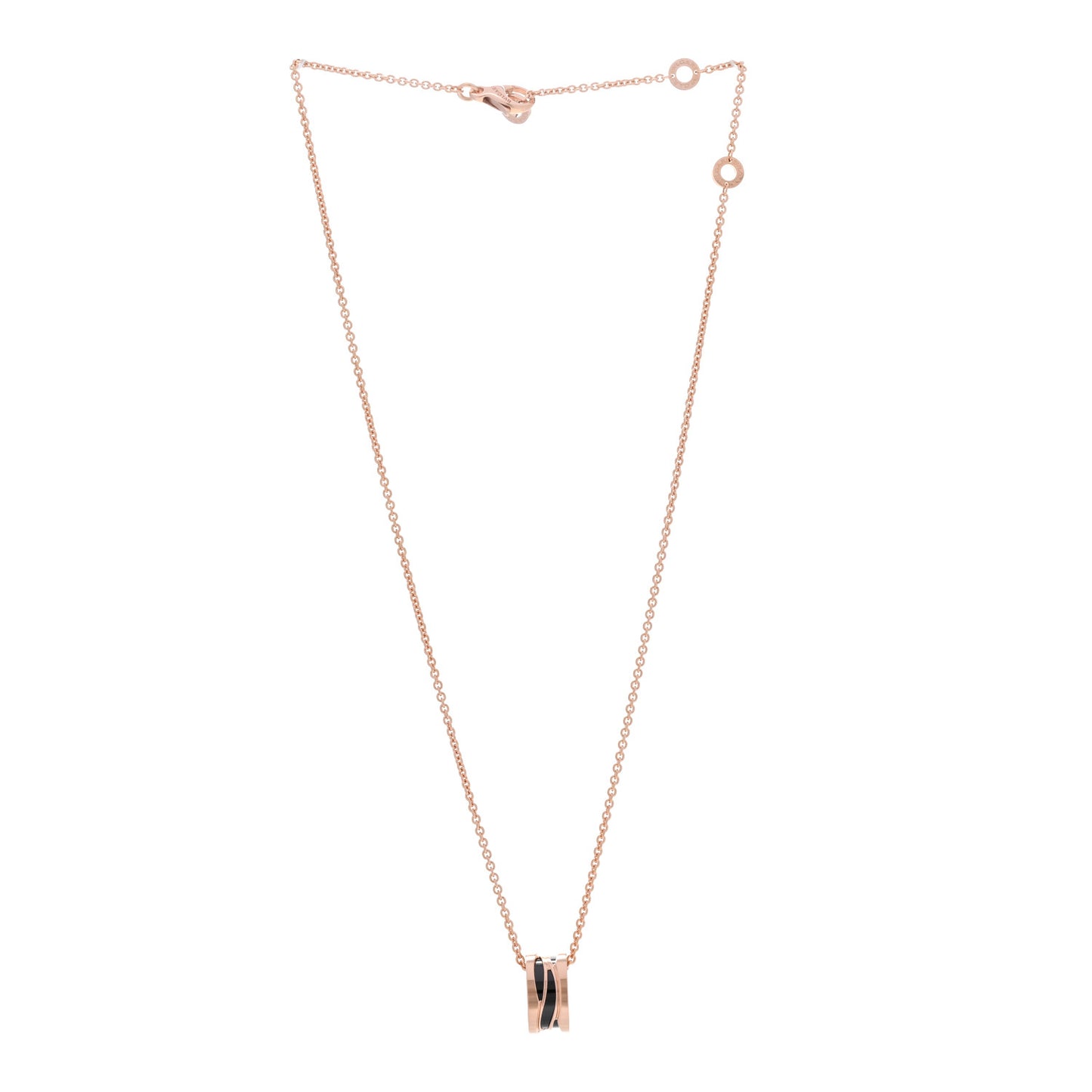 18K Rose Gold Ceramic B.Zero1 Legends Pendant Necklace Black