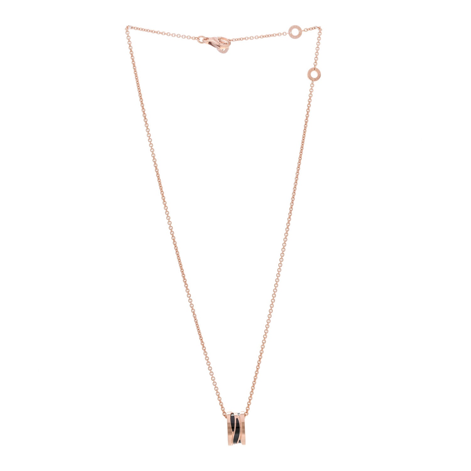 Bulgari 18K Rose Gold Ceramic B.Zero1 Legends Pendant Necklace Black 3 of 7