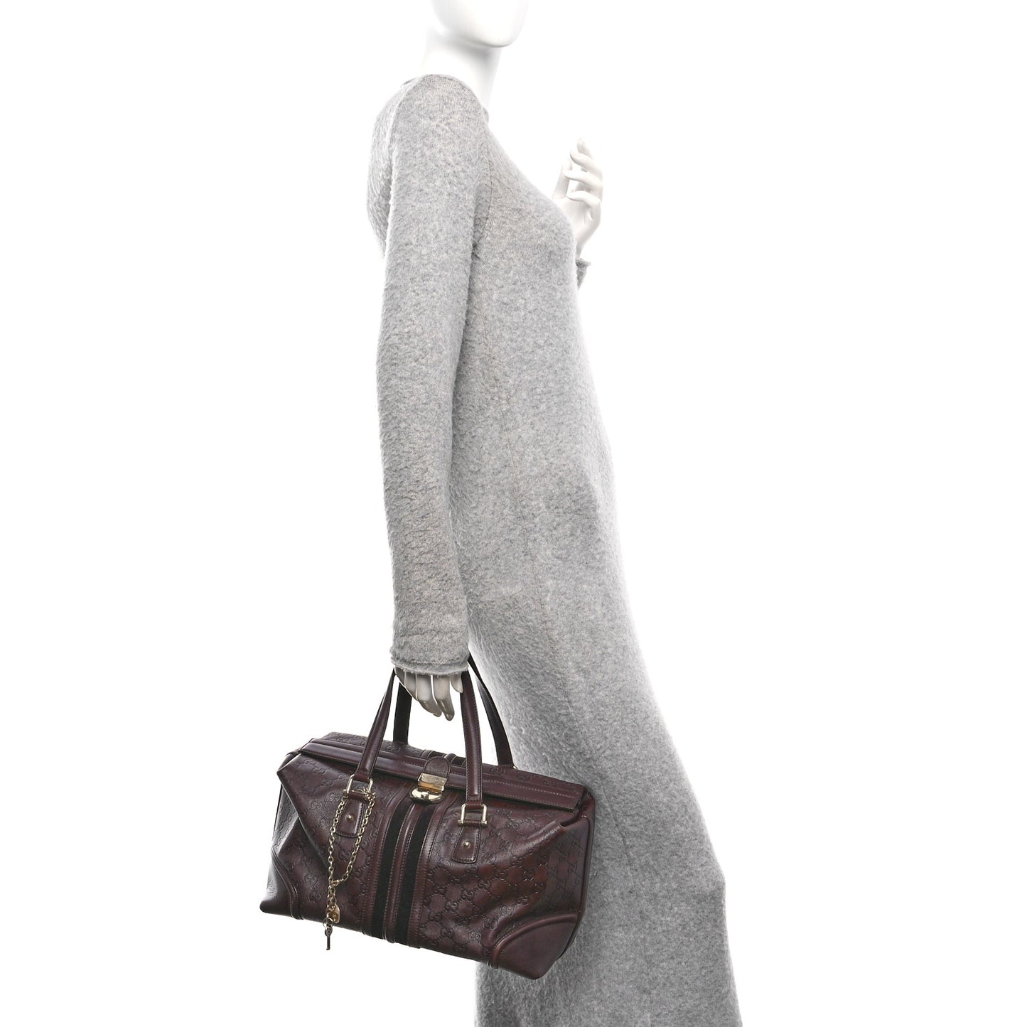 Guccissima Large Treasure Boston Dark Brown