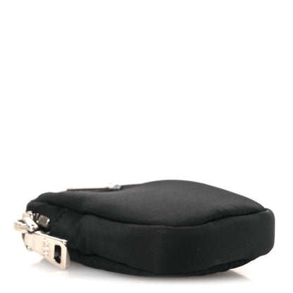 Prada Re-Nylon Pocket Triangle Padded Mini Key Chain Pouch Black 4 of 6
