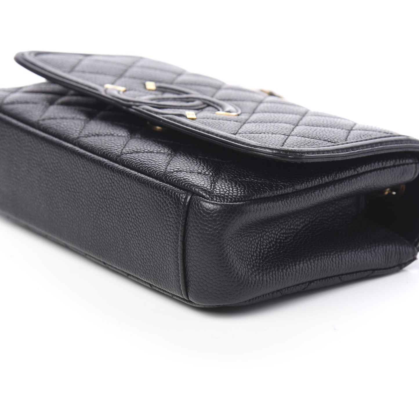 Caviar Quilted Small CC Filigree Flap Black