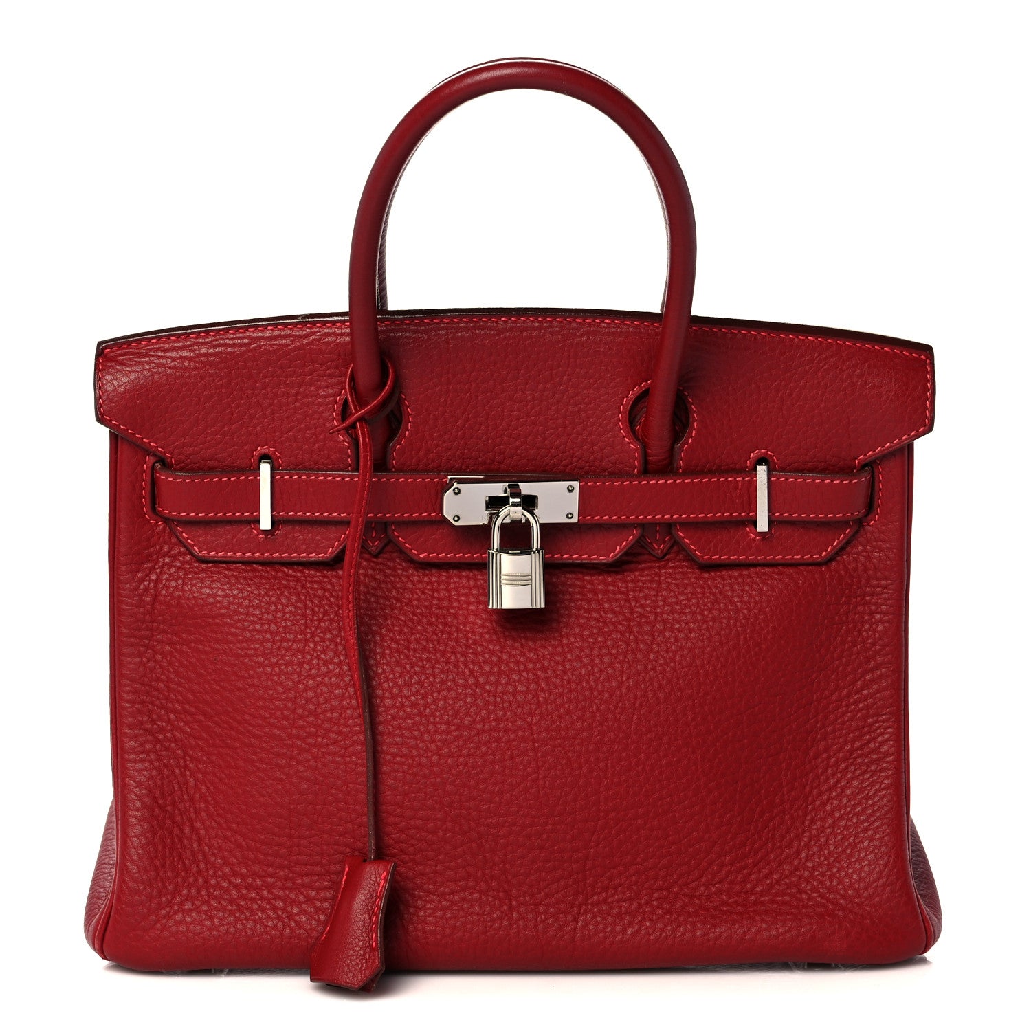Hermes Taurillon Clemence Birkin 30 Rouge Vif 1 of 39