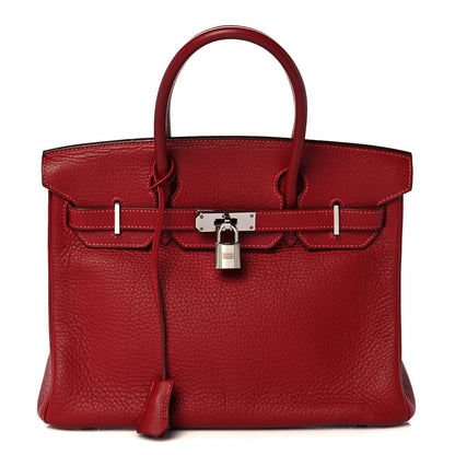 Hermes Taurillon Clemence Birkin 30 Rouge Vif 1 of 39