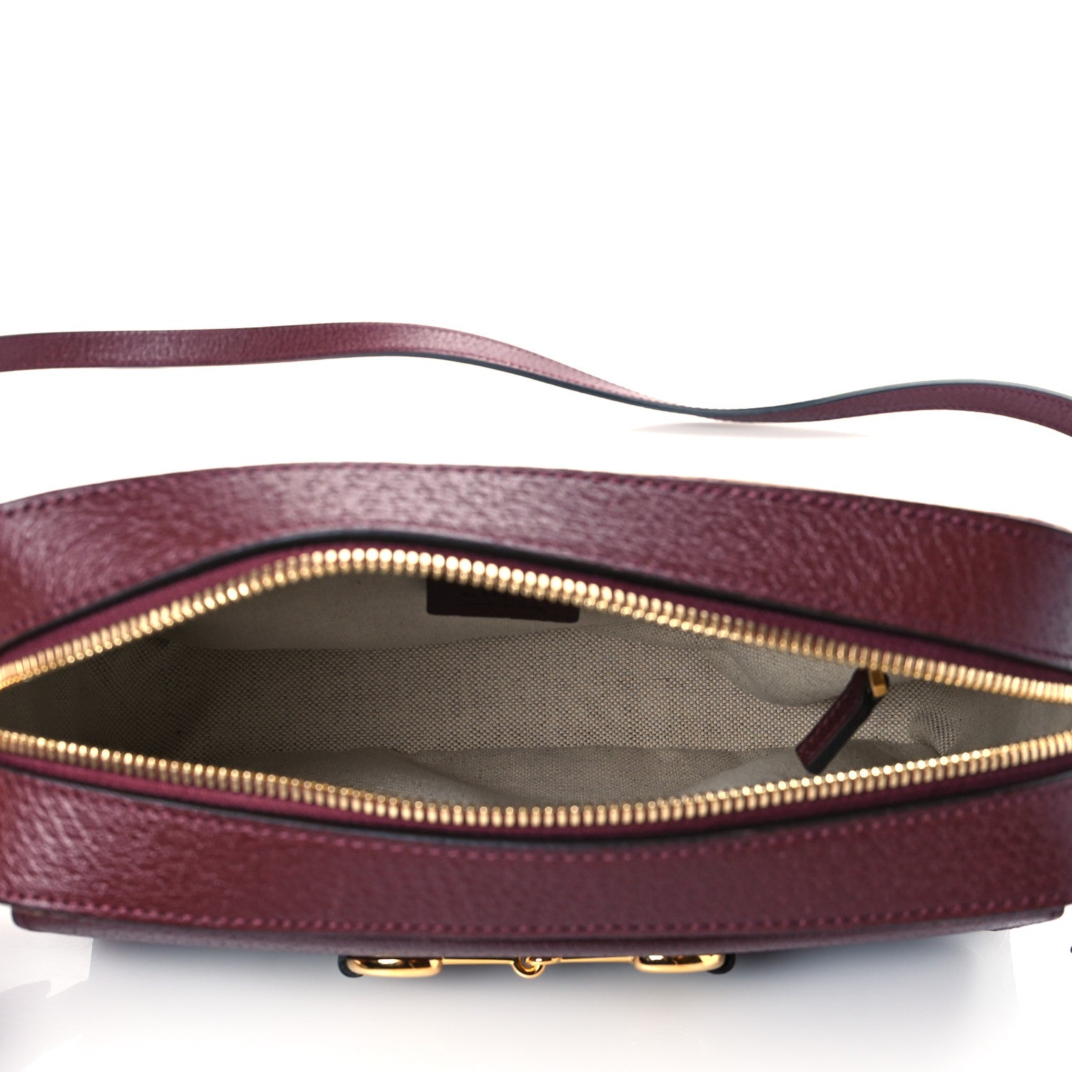 Gucci Monogram Textured Dollar Calfskin Small Horsebit 1955 Shoulder Bag Sahara Rubino Chardonnay 5 of 11