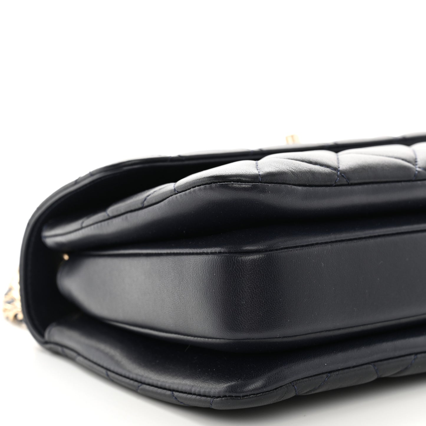 Lambskin Quilted Small Trendy CC Dual Handle Flap Bag Navy