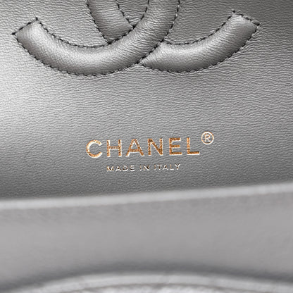 Chanel Caviar Quilted Medium Double Flap Dark Grey 6 of 10