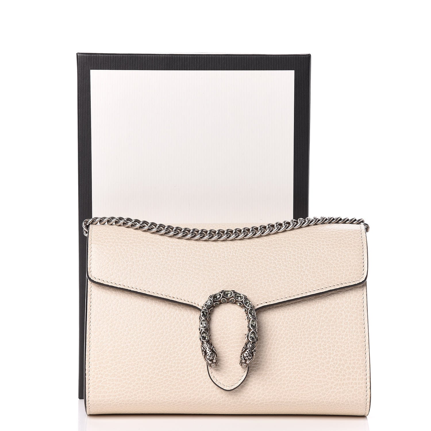 Gucci Dollar Calfskin Mini Dionysus Chain Wallet Mystic White 11 of 11